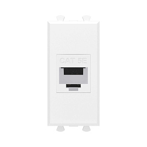Розетка компьютерная 1мод. Avanti "Белое облако" RJ45 кат.5E без шторок модульная механизм DKC 4400661