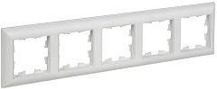 Рамка 5-м BRITE РУ-5-БрАБ арктич. бел./бел. IEK BR-M52-12-K91