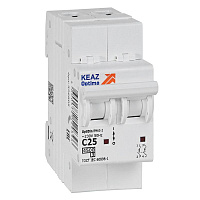 Выключатель автоматический модульный 2п C 25А 4.5кА OptiDin BM63-2C25-4.5-УХЛ3 КЭАЗ 326805