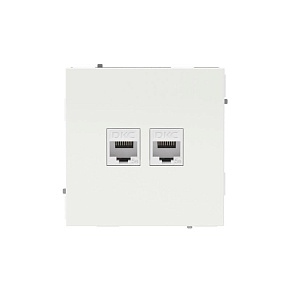 Розетка компьютерная 2-м KANT RJ45 кат.5E без шторки бел. магнолия DKC 7000664