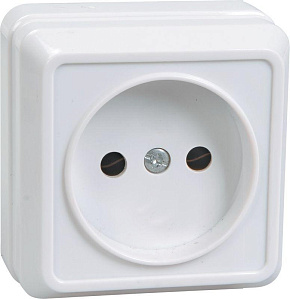 Розетка 1-м ОП Октава 10А IP20 без заземл. бел. GENERICA ERO10-K01-10-DC
