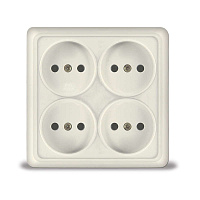 Розетка 4-м ОП Олимп 16А IP20 квадрат. без заземл. сл. кость UNIVersal 1170
