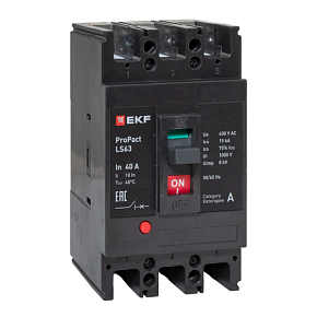 Выключатель автоматический 3п 40А 15кА LS63 ProPact EKF mccb-63-15-3-40-ls