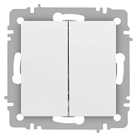 Переключатель Accent 6-107-01М двойн. 10А-250В IP20 СУ AL/CU бел. матов. Intro Б0063556