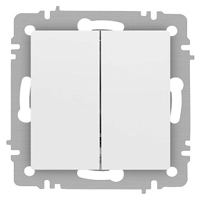 Переключатель Accent 6-107-01М двойн. 10А-250В IP20 СУ AL/CU бел. матов. Intro Б0063556