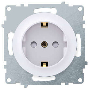 Розетка 1-м СП Florence 16А IP20 с заземл. защ. шторки винтов. контакты механизм бел. (1E10101300) OneKeyElectro 2172764