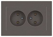 Розетка Accent 6-204-09 2х2P 16А-250В IP20 СУ AL/CU титан Intro Б0063433