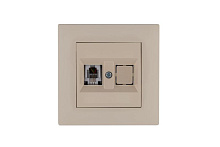 Розетка компьютерная CAT 5+гнездо Karea RIZZ крем Makel 88010035