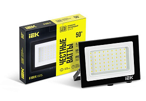 Прожектор светодиодный СДО 06-50 6500К IP65 черн. IEK LPDO601-50-65-K02