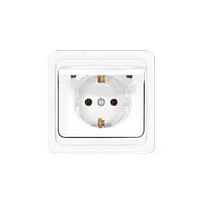 Розетка 1-м СП Валери 16А IP20 с заземл. с крышкой бел. UNIVersal В0029