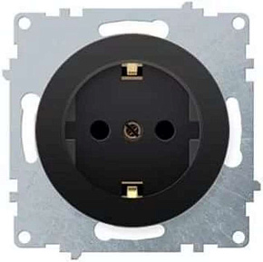 Розетка 1-м СП Florence 16А IP20 с заземл. на винтах механизм черн. (1E10201303) OneKeyElectro 2172811
