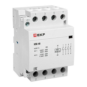 Контактор модульный КМ 40А 4NО (3 мод.) EKF km-3-40-40