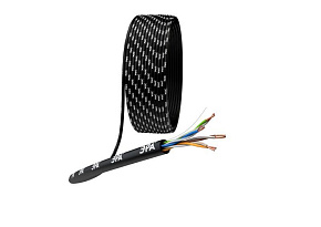 Кабель витая пара U/UTP кат.5E 4х2х24AWG solid CU PE Outdoor черн. (м) Эра Б0044431