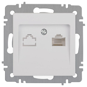 Розетка Intro Accent 6-303-01 информационная RJ45 IP20 СУ бел. Intro Б0063624