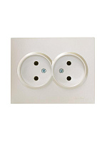 Розетка 2-м СП VESNA без заземл. ПБТ жемчуж./бел. перламутр LEZARD 742-3000-128B