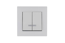 Выключатель 2-клав. с подсветкой Karea RIZZ бел. Makel 88001023