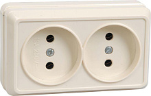 Розетка 2-м ОП Октава 10А IP20 без заземл. крем. GENERICA ERO20-K33-10-DC