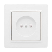 Розетка 1-м СП Минск 10А IP20 без заземл. защ. шторки бел. Basic EKF ERR10-022-100