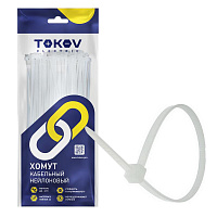 Хомут кабельный нейлоновый бел. 3.6х150 (уп.100шт) TOKOV ELECTRIC TKE-HNS-3.6-150-W/100