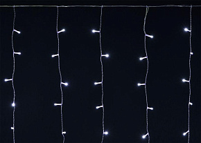 Гирлянда "Бахрома" 4.5х0.7м 200LED бел. IP44 провод прозр. 230В транзит IEK LGDU301-2-200-L3-T-S-44