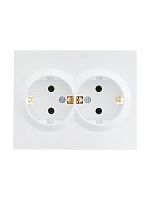 Розетка 2-м СП VESNA с заземл. ПБТ бел. LEZARD 742-0200-127B
