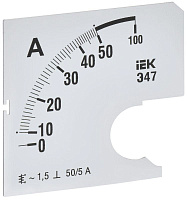 Шкала сменная для амперметра Э47 50/5А-1.5 72х72мм IEK IPA10D-SC-0050