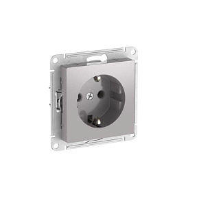 Розетка AtlasDesign 16А с заземл. быстрозажим. клем. механизм алюм. SE ATN000343S