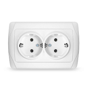 Розетка 2-м СП Маргарита 16А IP20 с заземл. бел. UNIVersal М0128