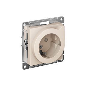 Розетка 1-м СП AtlasDesign 16А IP20 с заземл. защ. шторки с выталк. вилки механизм беж. SE ATN000247