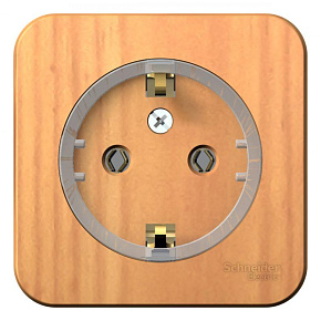 Розетка 1-м ОП Blanca 16А IP20 250В с заземл. без защ. шторок с изолир. пластиной (компакт) ясень SE BLNRA110115