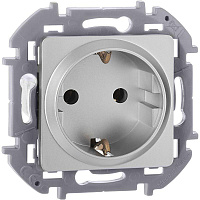 Розетка 1-м СП Inspiria 16А IP20 250В 2P+E немецк. стандарт механизм алюм. IEK 673722