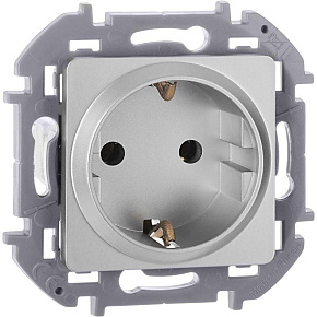 Розетка 1-м СП Inspiria 16А IP20 250В 2P+E немецк. стандарт механизм алюм. IEK 673722