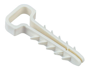 Дюбель-хомут 6х12мм для плоского кабеля нейлон бел. (уп.100шт) IEK UDH14-06-12-100-K01