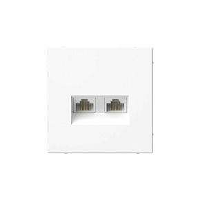 Розетка компьютерная 2-м ArtGallery RJ45 + RJ45 кат.5E механизм бел. SE GAL000185