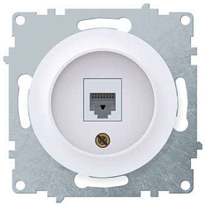 Розетка компьютерная 1-м СП Florence RJ45 кат.5E механизм бел. (1E20701300) OneKeyElectro 2172770