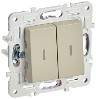 Выключатель 2-кл. SKANDY 10А SK-V09B с индикацией беж. IEK SK-V20-1-10-K10