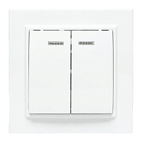 Выключатель 2-кл. СП Минск 10А IP20 с индикатором бел. Basic EKF ERV10-123-10
