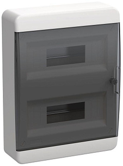 Корпус ЩРН-П-24 TEKFOR IP41 черн. прозр. дверь пластик. IEK TF5-KP12-N-24-41-K01-K03