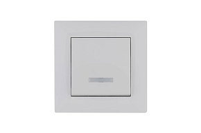Выключатель 1-клав. с подсветкой Karea RIZZ бел. Makel 88001021