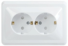 Розетка 2-м СП Вега РСш12-3-ВБ с заземл. контактом и защ. штор 16А бел. GENERICA ERV24-K01-16-DM