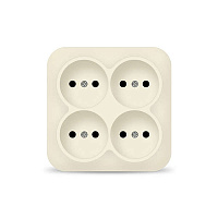 Розетка 4-м ОП 10А IP20 квадрат. без заземл. сл. кость IONICH 1453