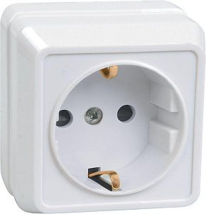 Розетка 1-м ОП Октава РС20-3-ОБ 16А IP20 с заземл. бел. GENERICA ERO11-K01-16-DC