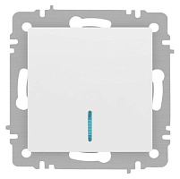 Выключатель Accent 6-102-01М с подсветкой 10А-250В IP20 СУ AL/CU бел. матов. Intro Б0063466