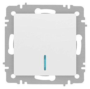 Выключатель Accent 6-102-01М с подсветкой 10А-250В IP20 СУ AL/CU бел. матов. Intro Б0063466