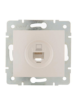 Розетка компьютерная 1-м СП Karina RJ45 механизм жемчуж./бел. перламутр. LEZARD 707-3088-139