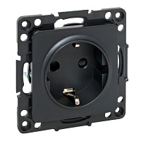 Розетка 1-м СП Стокгольм 16А IP20 с заземл. защ. шторки механизм черн. PROxima EKF EZR16-028-10