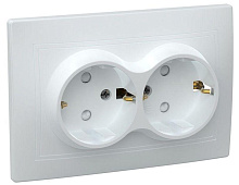 Розетка 2-м СП Кварта РСш12-3-КБ 16А IP20 с заземл. защ. шторки бел. GENERICA ERK21-K01-16-DM