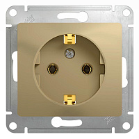 Розетка 1-м СП Glossa 16А IP20 с заземл. механизм титан SE GSL000443