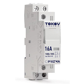 Контактор модульный 18мм 16А 230В АС 1НО 1НЗ PRIZMA TOKOV ELECTRIC TKE-PZ-MC-1-16-230-11