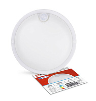 Светильник светодиодный СПП ИД-1565-КРУГ 15Вт 6500К IP65 1350лм 140мм герметичный с инфракрасным датчиком IN HOME 4690612044057